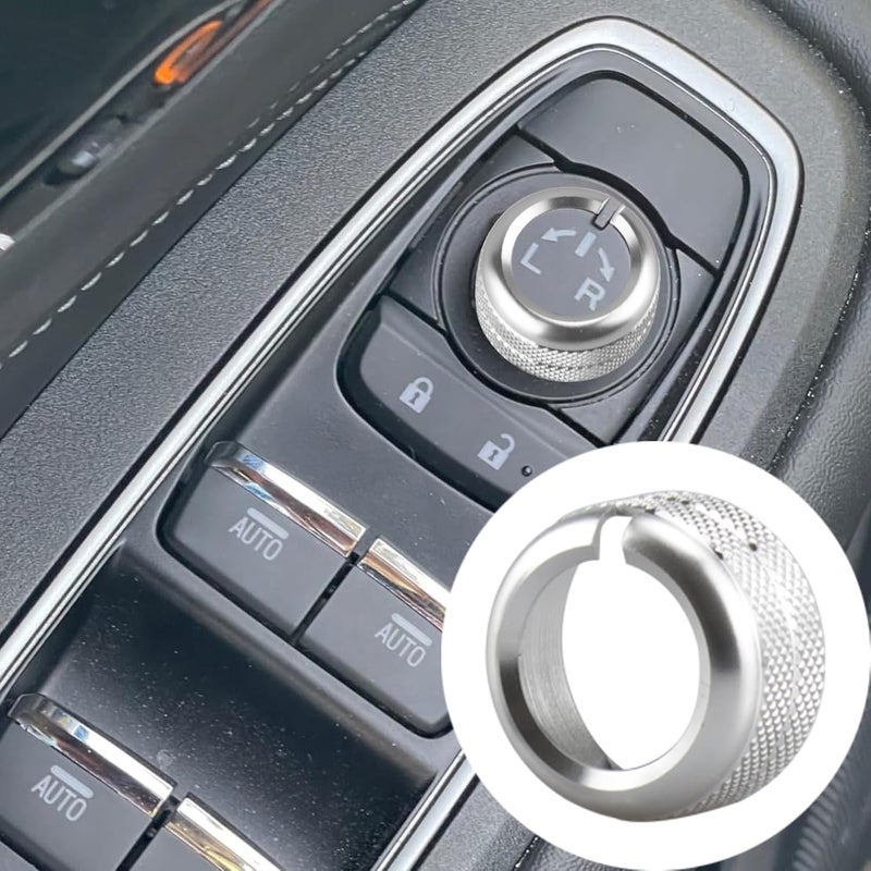 HDUFC 5pcs for Subaru Crosstrek/Impreza 2024 2025, Forester 2025, Legacy Outback 2020-2025, WRX, Ascent Volume Adjustment Knob, Mirror Knob Cover, Start Button Cover/Ring (Silver) - Image 3